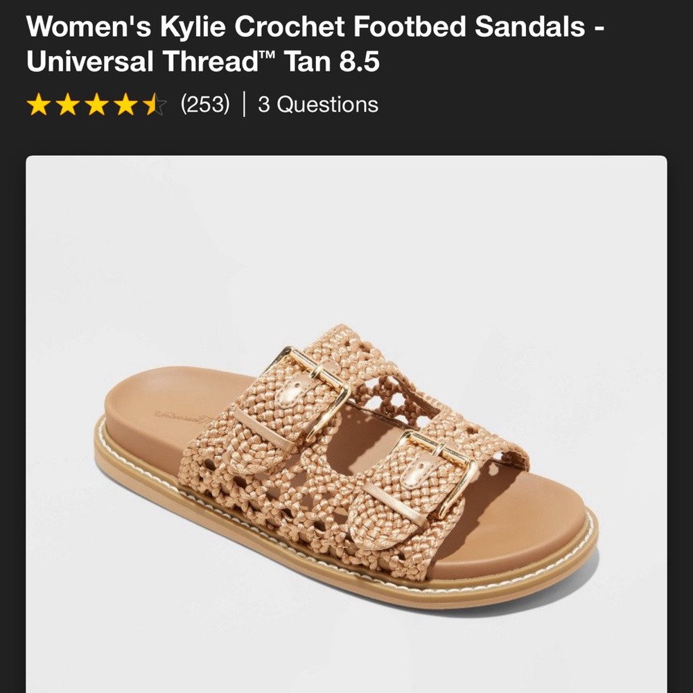 Kylie Universal Thread Crochet Sandals 8.5